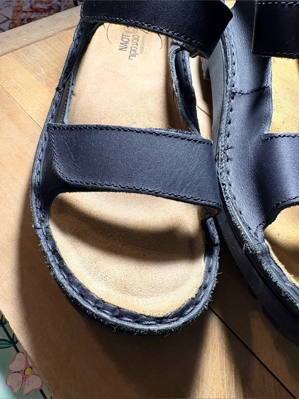 Naot Black Karenna Made in Israel Women's Velcro Strap Comfort Sandals